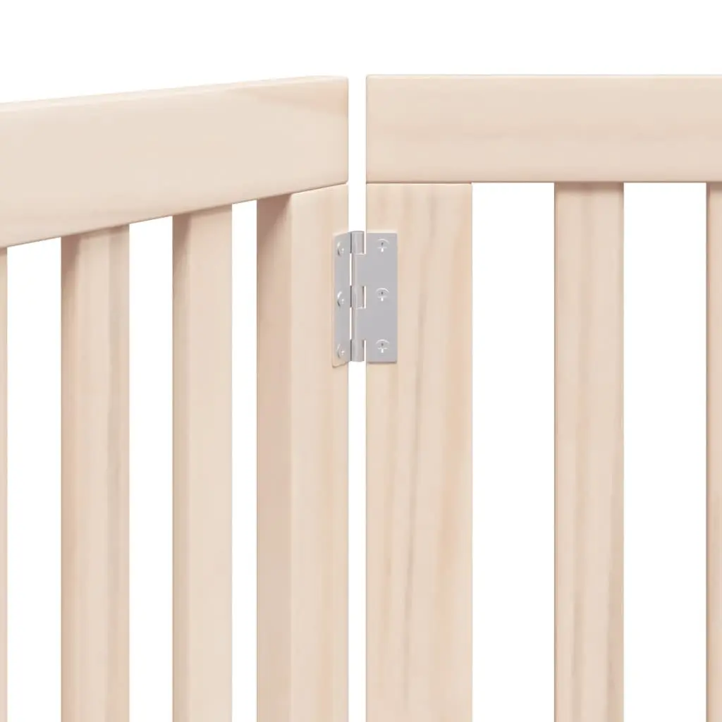3-Panel Foldable Dog Gate 150 cm Brown Wood