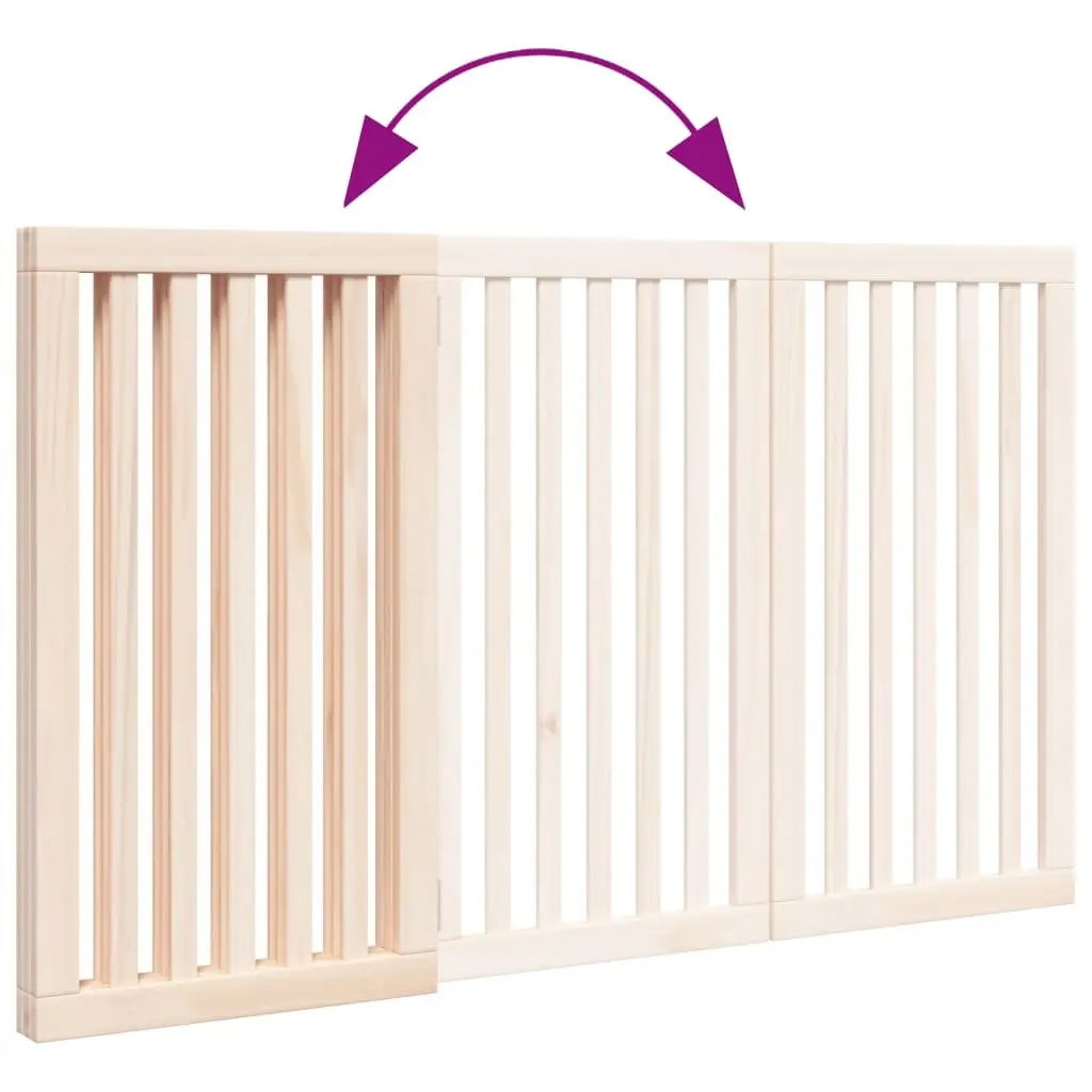 3-Panel Foldable Dog Gate 150 cm Brown Wood
