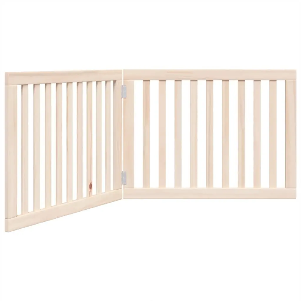 Foldable Dog Gate 2 Panels 160cm Brown Wood