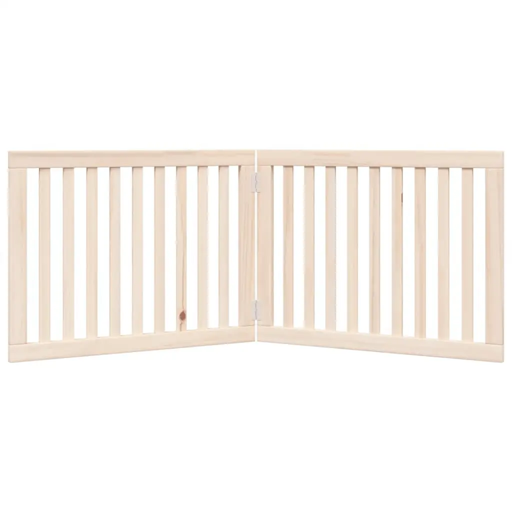 Foldable Dog Gate 2 Panels 160cm Brown Wood
