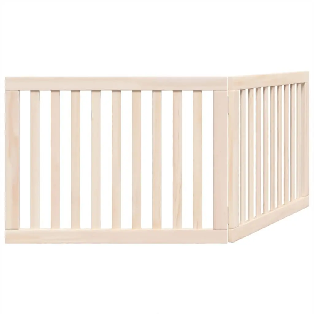 Foldable Dog Gate 2 Panels 160cm Brown Wood
