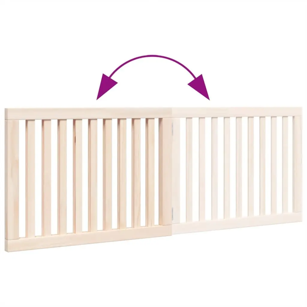 Foldable Dog Gate 2 Panels 160cm Brown Wood