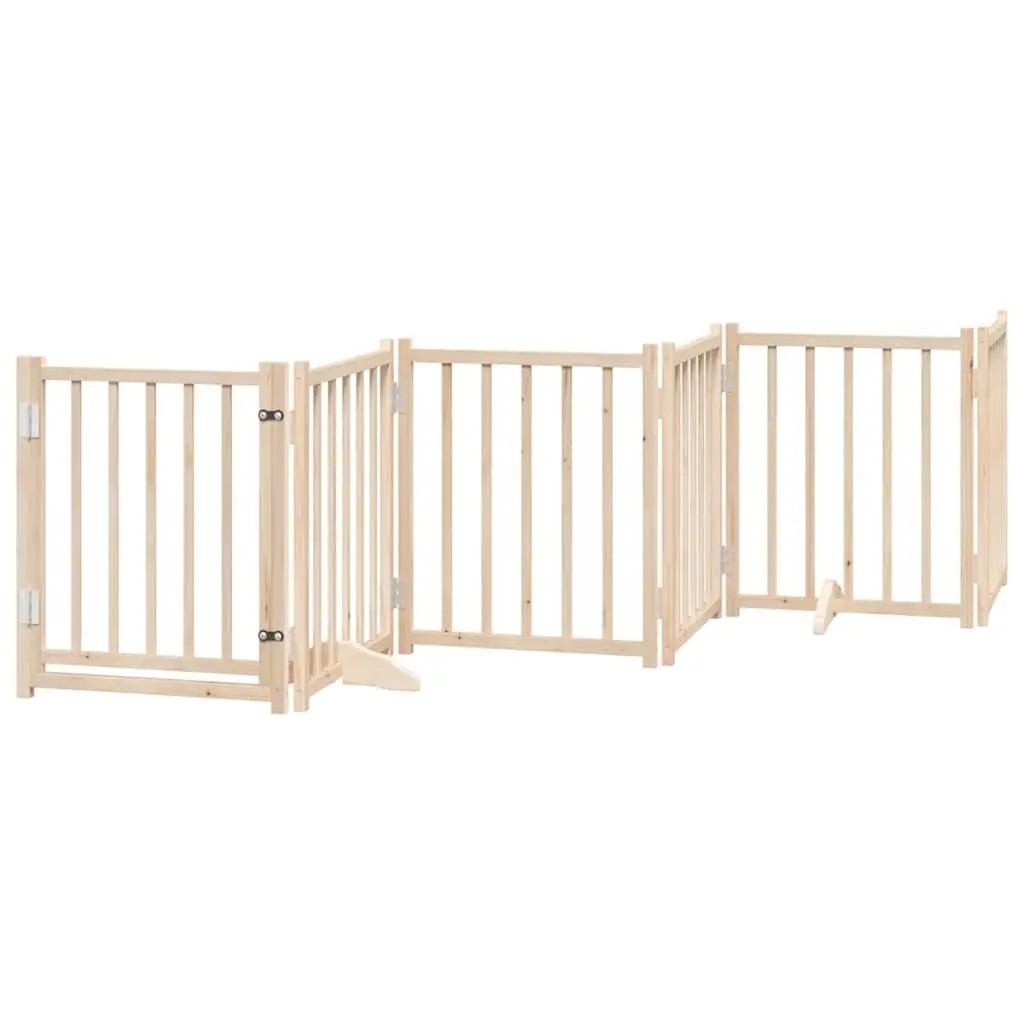 Dog Gate Durable 6 Panel Foldable Barrier with Door for Indoor Safety