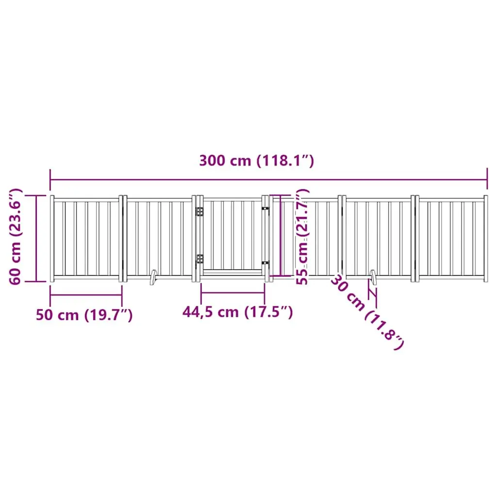 Dog Gate Durable 6 Panel Foldable Barrier with Door for Indoor Safety