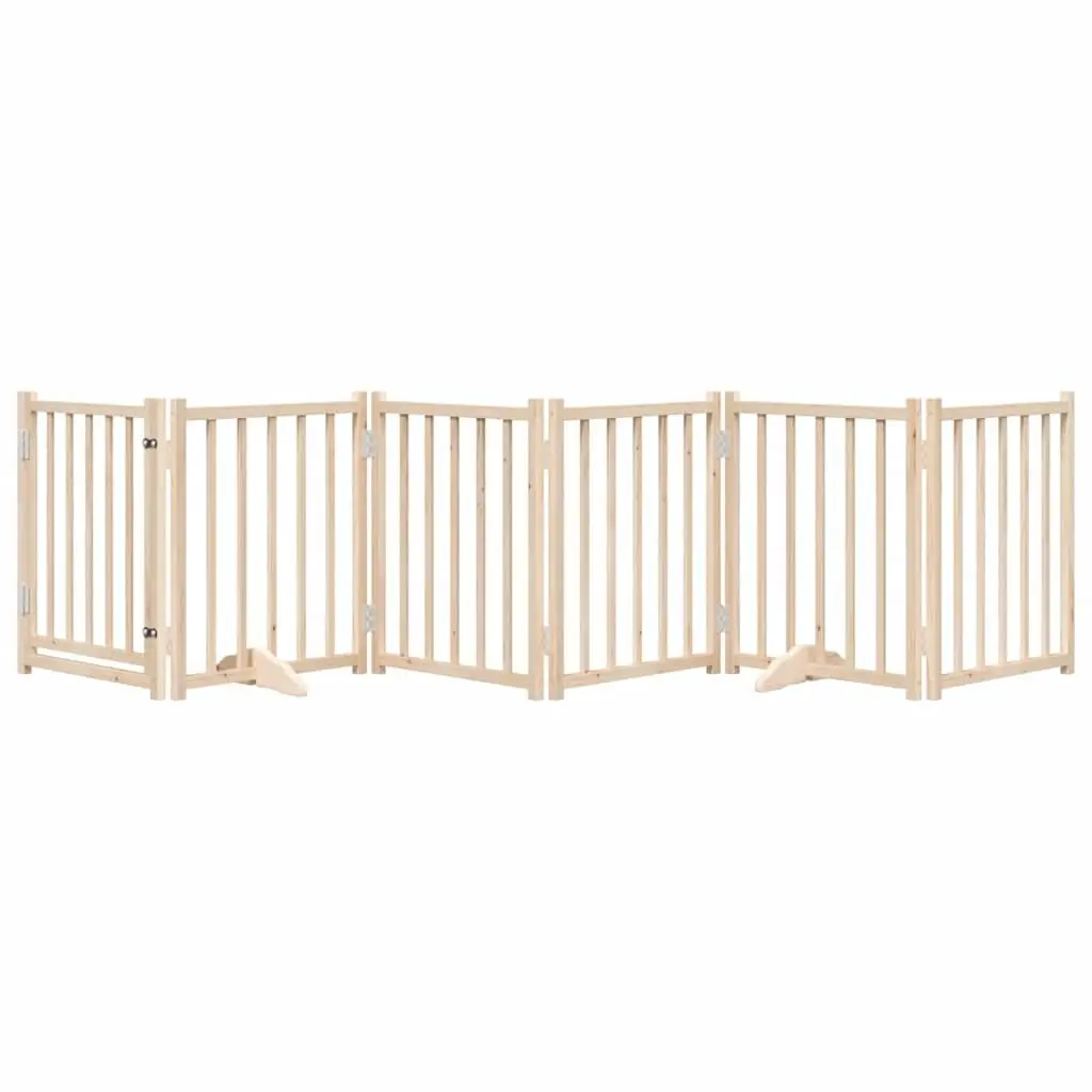 Dog Gate Durable 6 Panel Foldable Barrier with Door for Indoor Safety