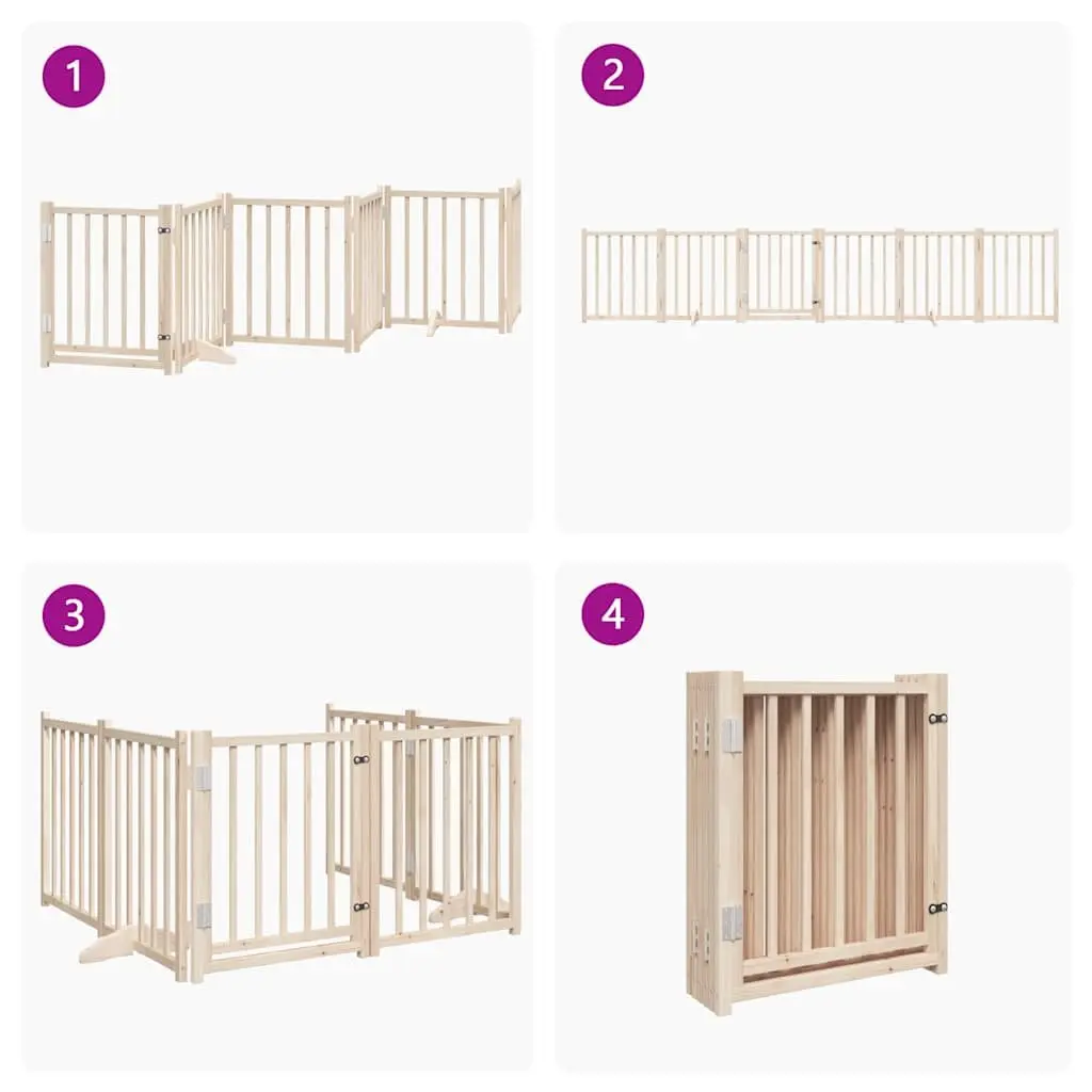 Dog Gate Durable 6 Panel Foldable Barrier with Door for Indoor Safety