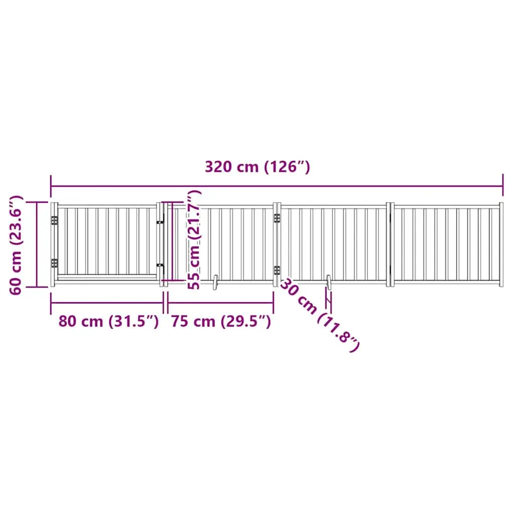 Solid Wood 4-Panel Dog Gate with Lockable Door