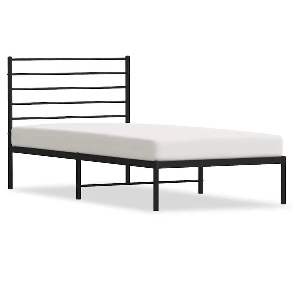 Black Metal Bed Frame King Single 107x203cm