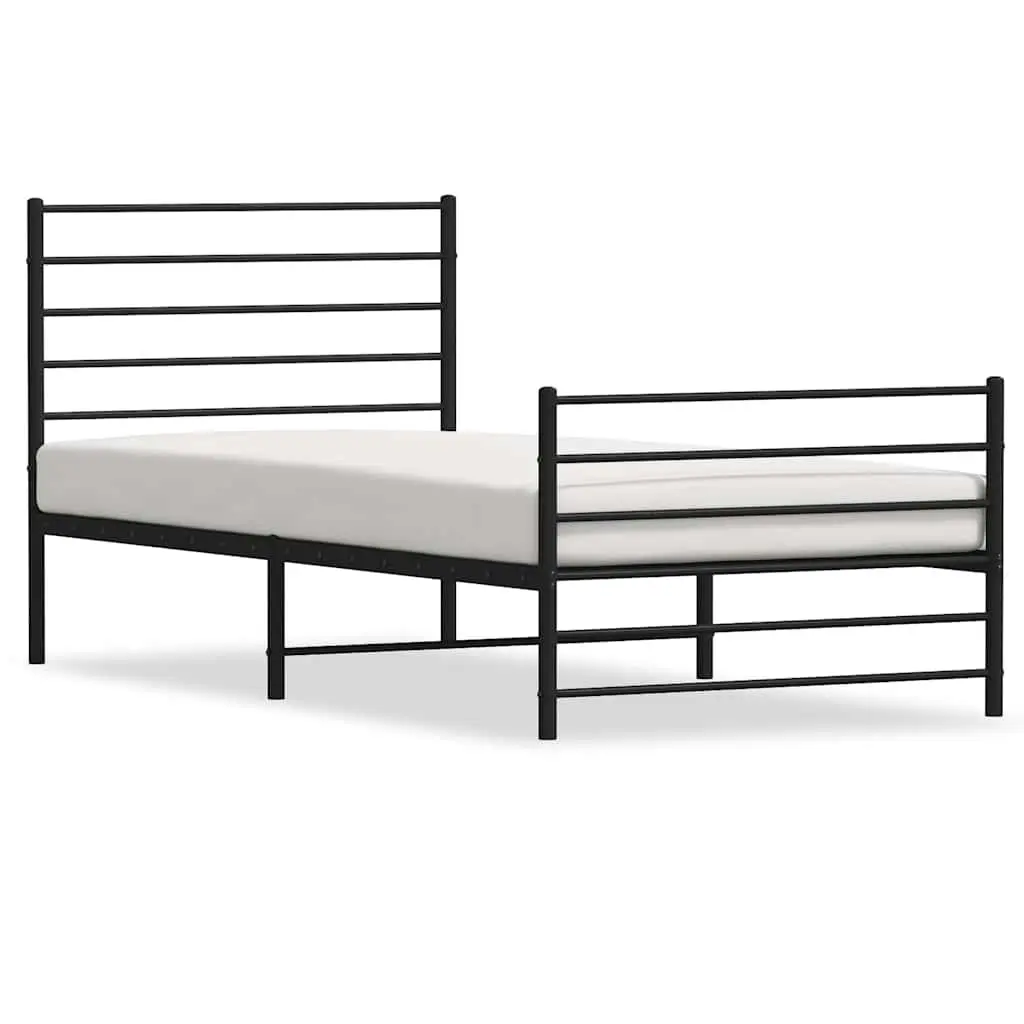 Metal Bed Frame King Single 107x203 cm Black