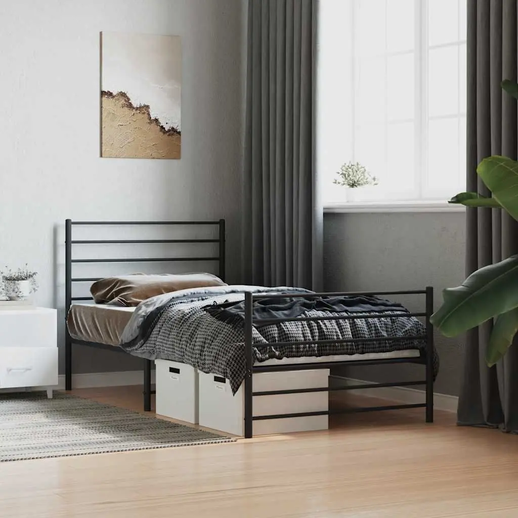Metal Bed Frame King Single 107x203 cm Black