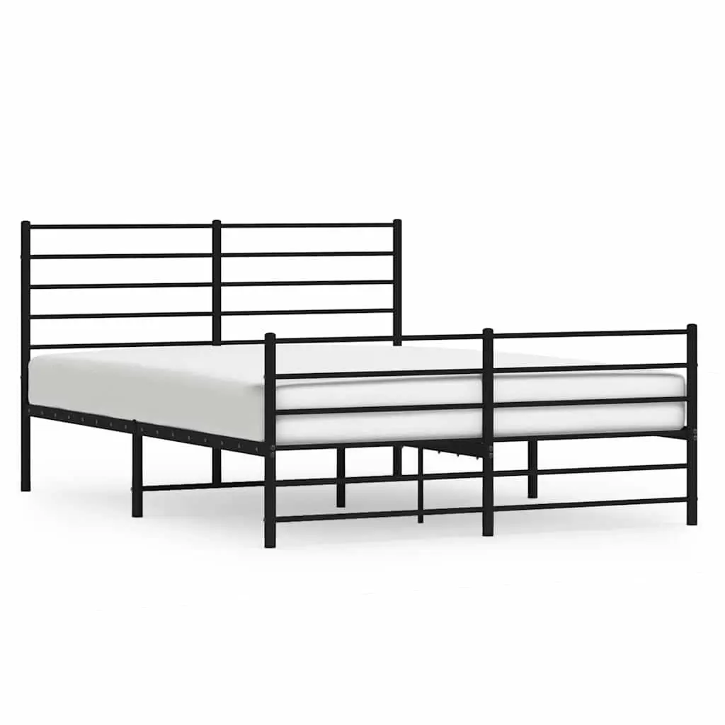 Metal Bed Frame Powder-coated Steel 150x200 cm Black