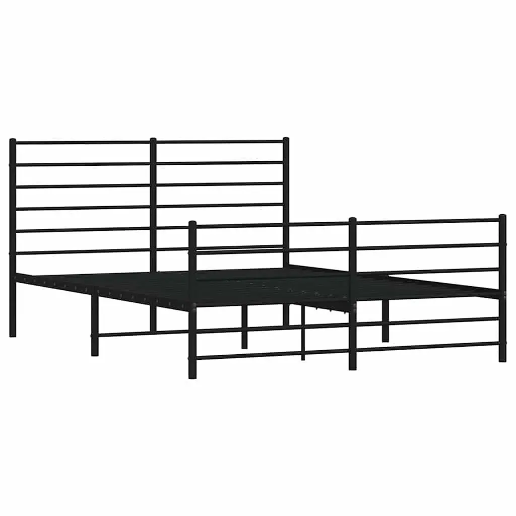 Metal Bed Frame Powder-coated Steel 150x200 cm Black