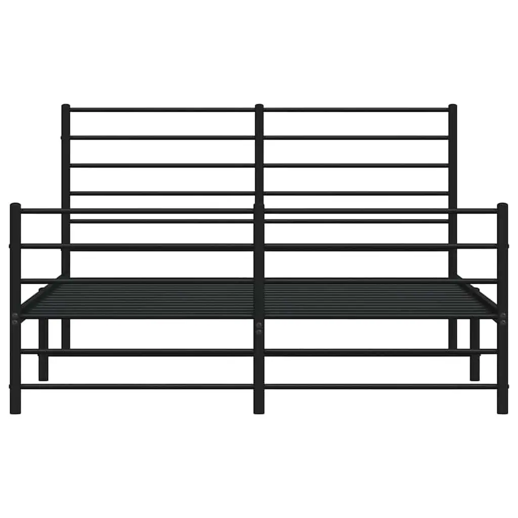 Metal Bed Frame Powder-coated Steel 150x200 cm Black