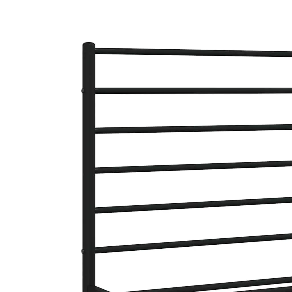 Metal Bed Frame Powder-coated Steel 150x200 cm Black