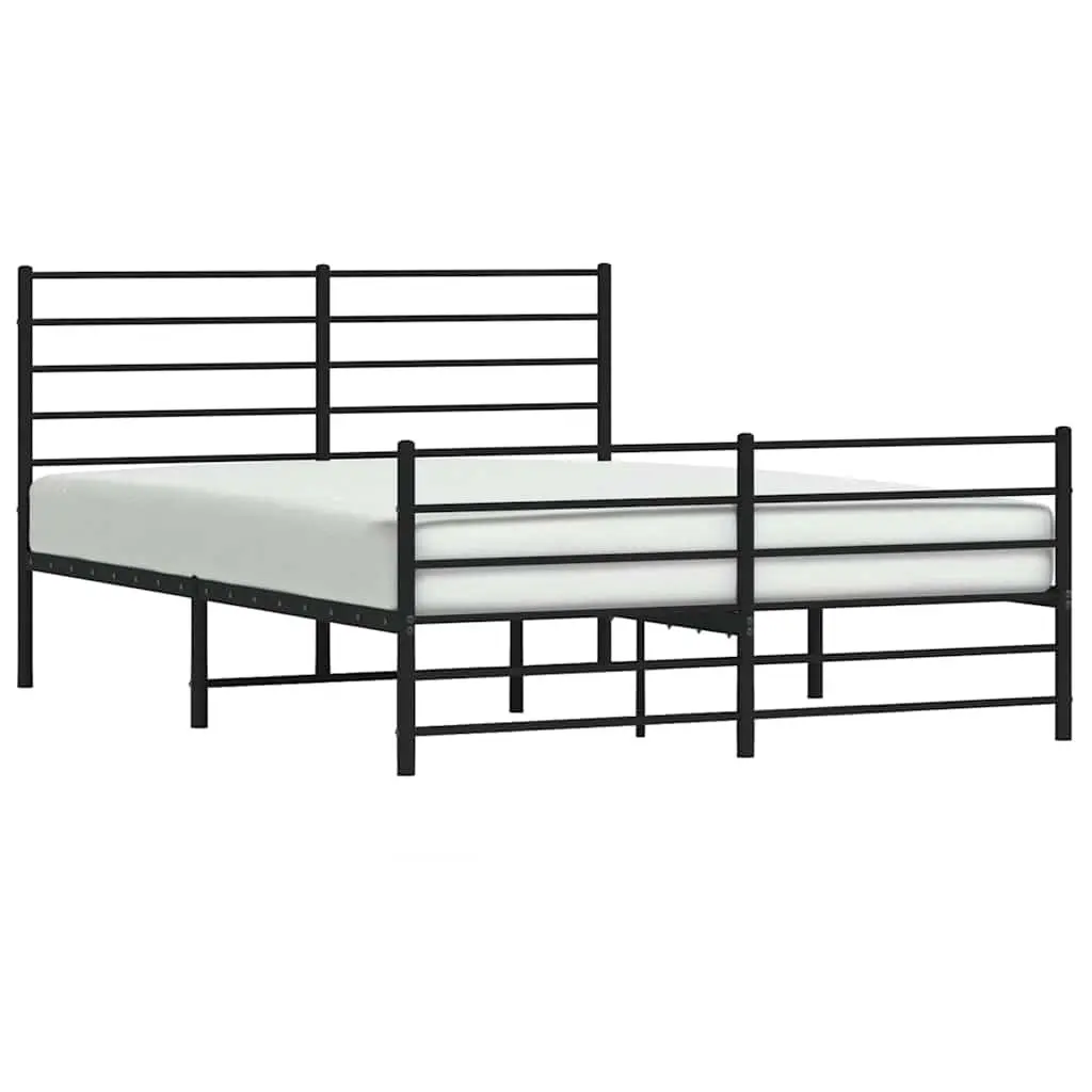 Metal Bed Frame Powder-coated Steel 150x200 cm Black