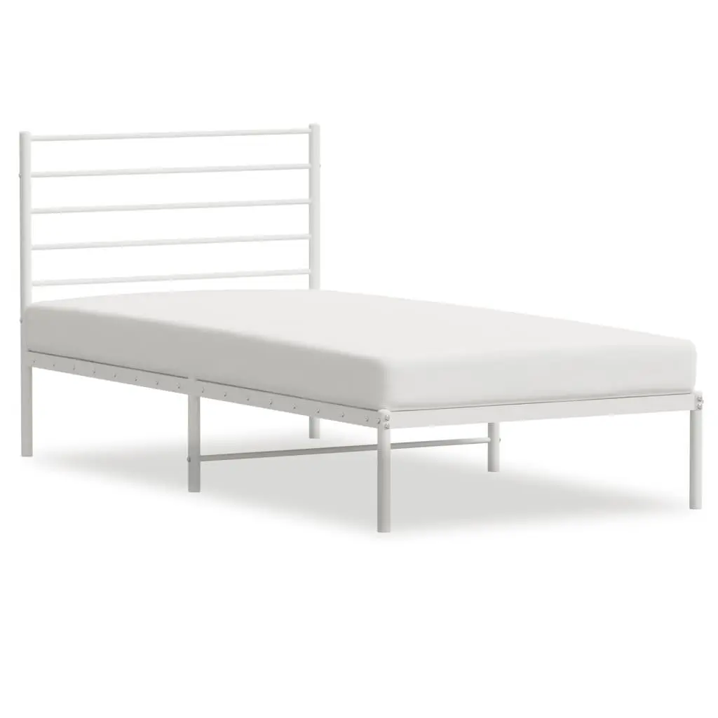 White Metal Bed Frame King Single 107x203cm