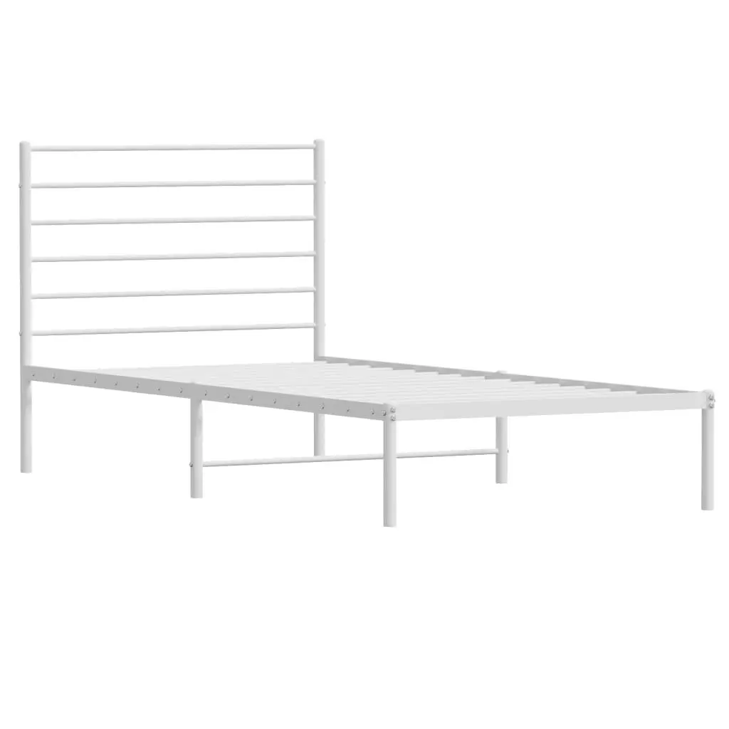 White Metal Bed Frame King Single 107x203cm