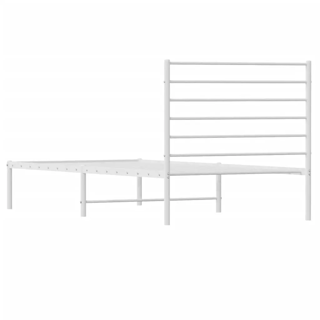 White Metal Bed Frame King Single 107x203cm
