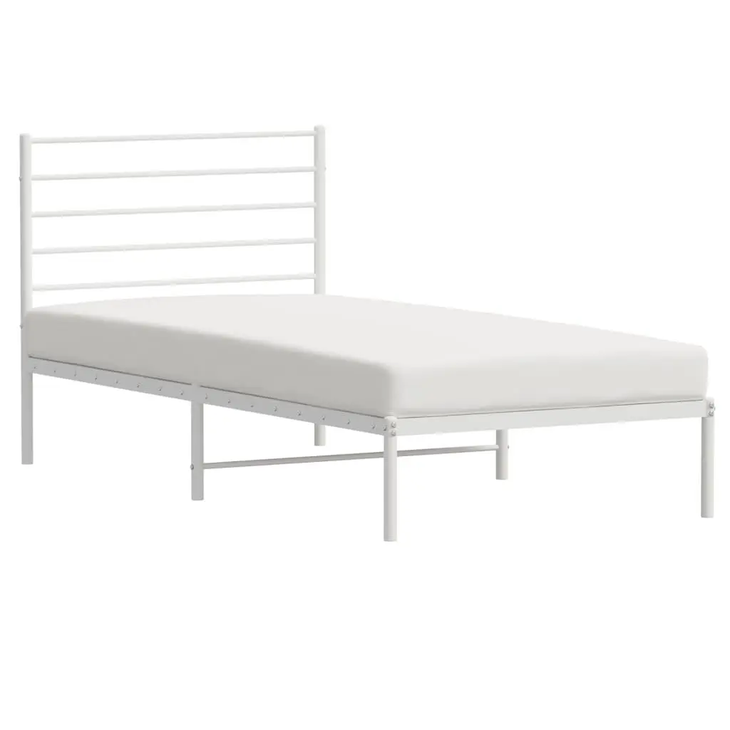White Metal Bed Frame King Single 107x203cm