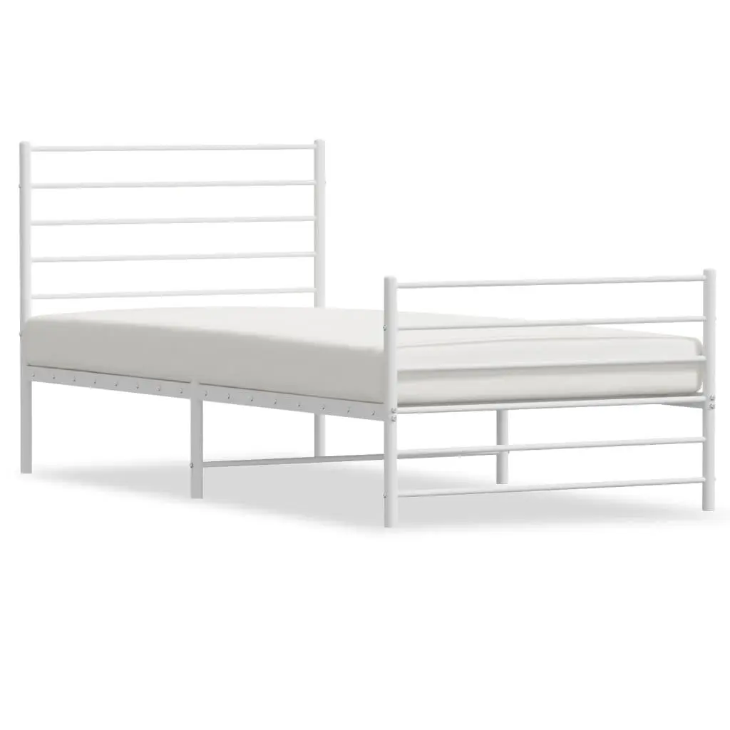 White Metal Bed Frame King Single 107x203 cm