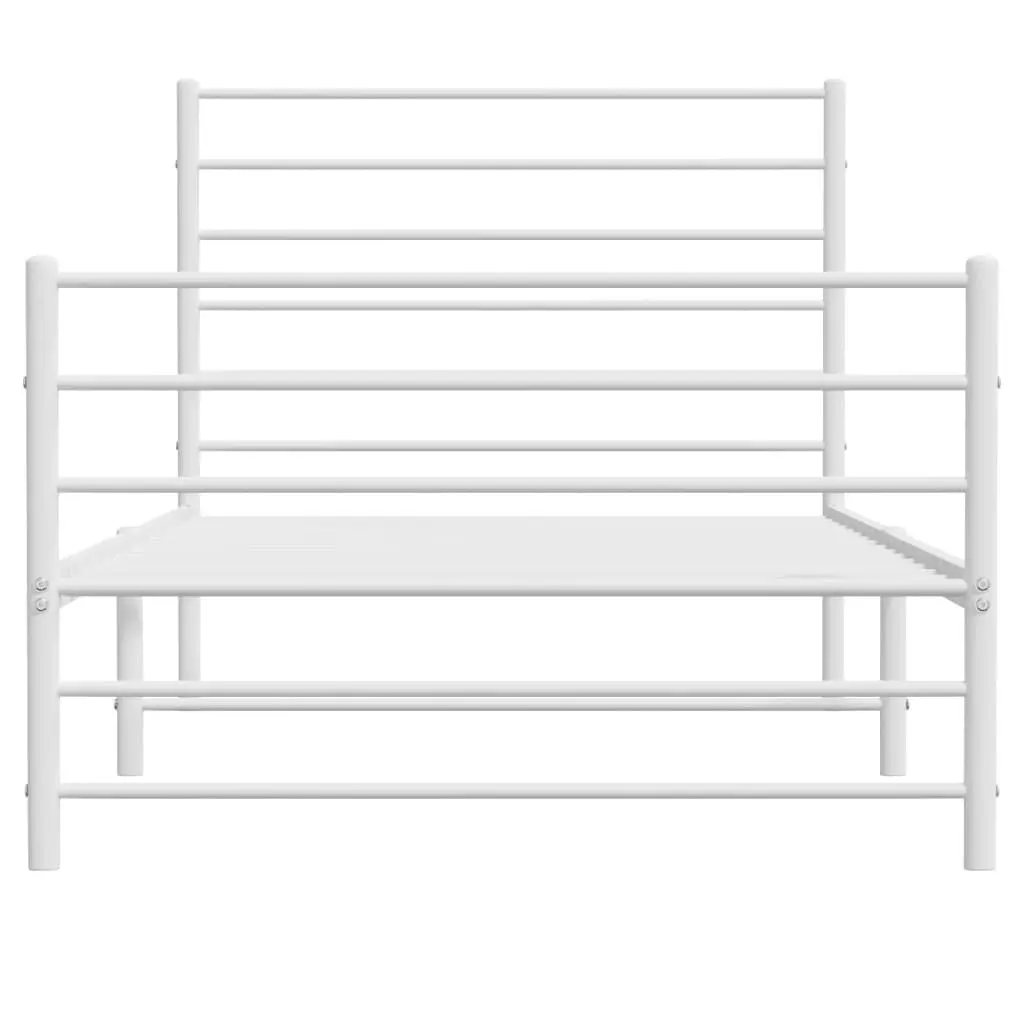 White Metal Bed Frame King Single 107x203 cm