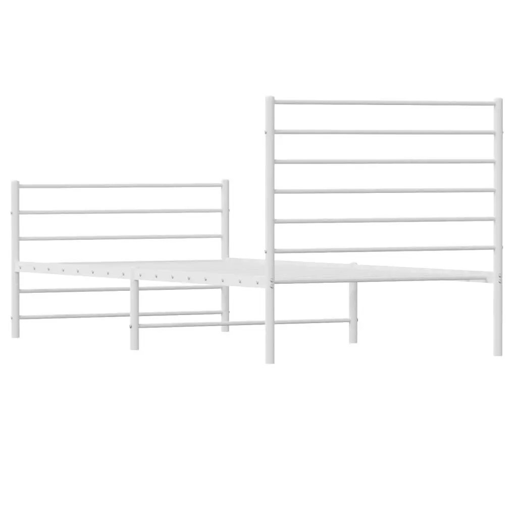 White Metal Bed Frame King Single 107x203 cm