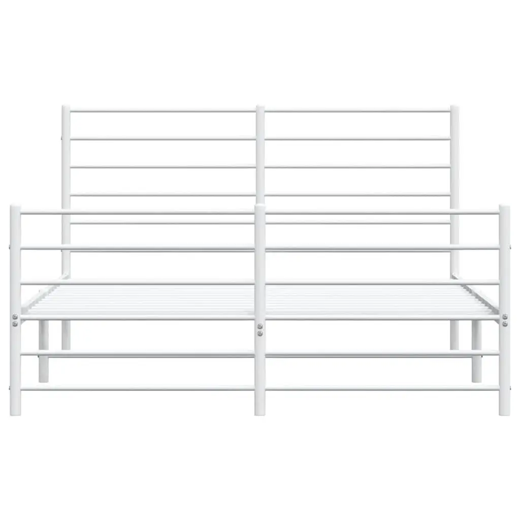 Metal Bed Frame Powder-coated Steel 150x200 cm White