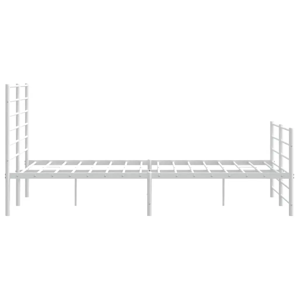 Metal Bed Frame Powder-coated Steel 150x200 cm White