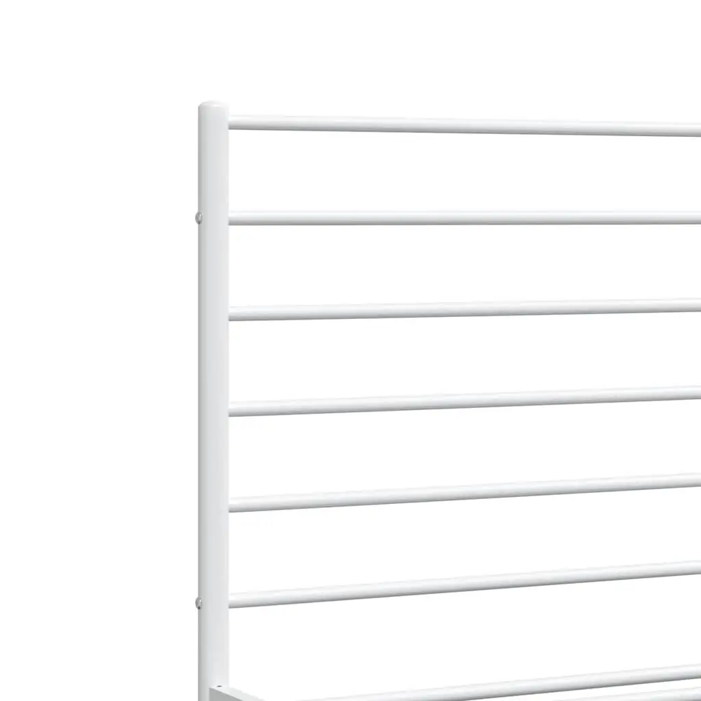 Metal Bed Frame Powder-coated Steel 150x200 cm White