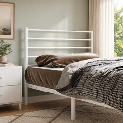 Robust White Metal Headboard for 90cm Bed Frame