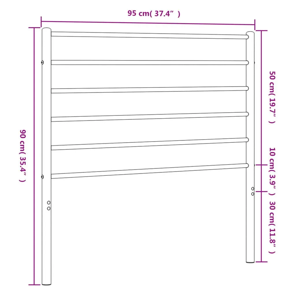 White Metal Headboard for 90cm Bed Frame