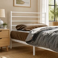 Stylish White Metal Headboard for Your Bed Frame