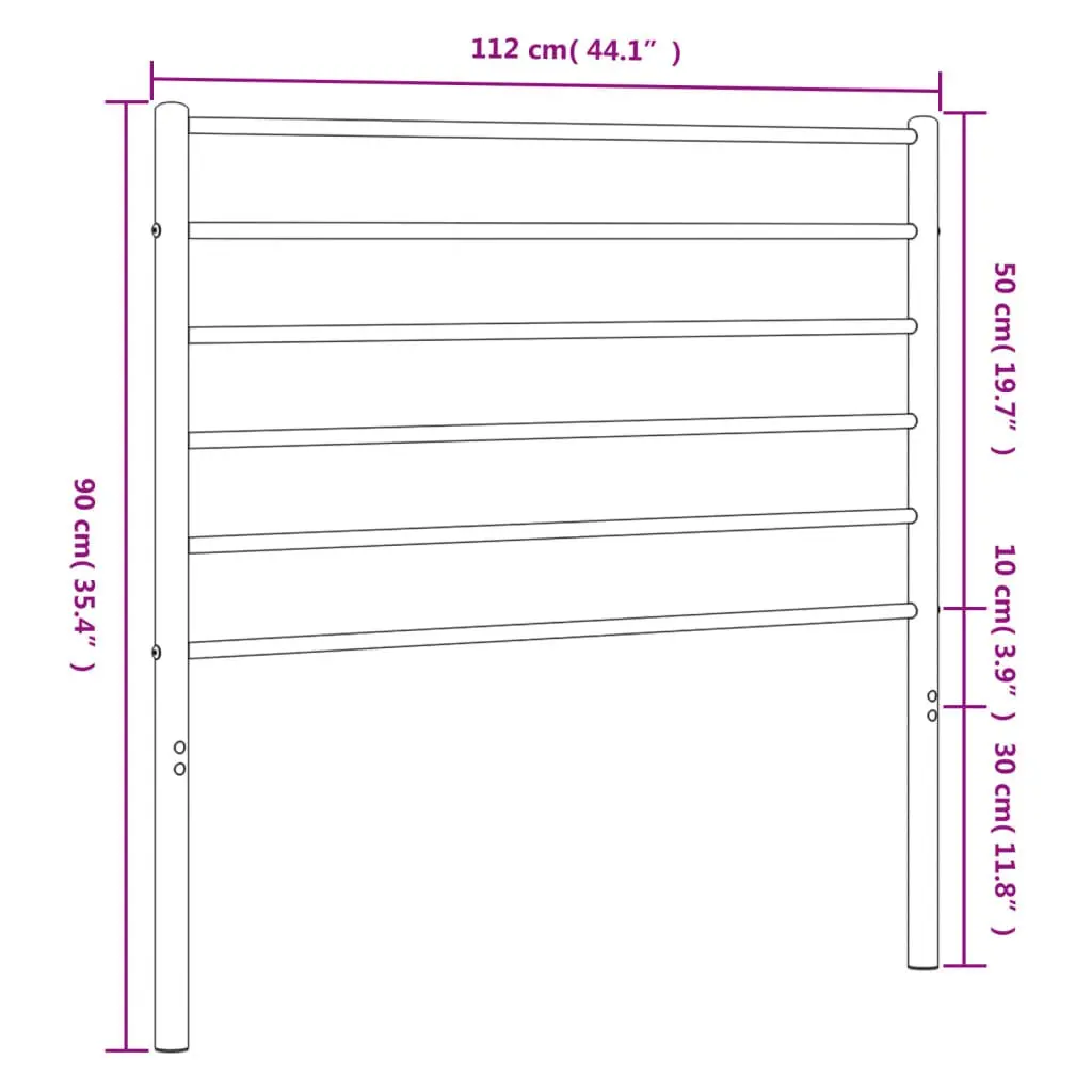 Metal Headboard White 107cm Bed Header Bedroom Furniture Stylish Design