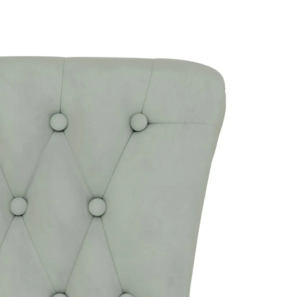 Light Grey Velvet Accent Chair with High Back Support