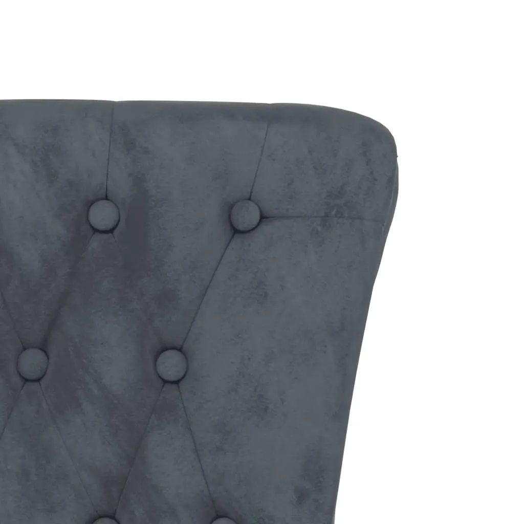 High Back Accent Chair Velvet Dark Grey