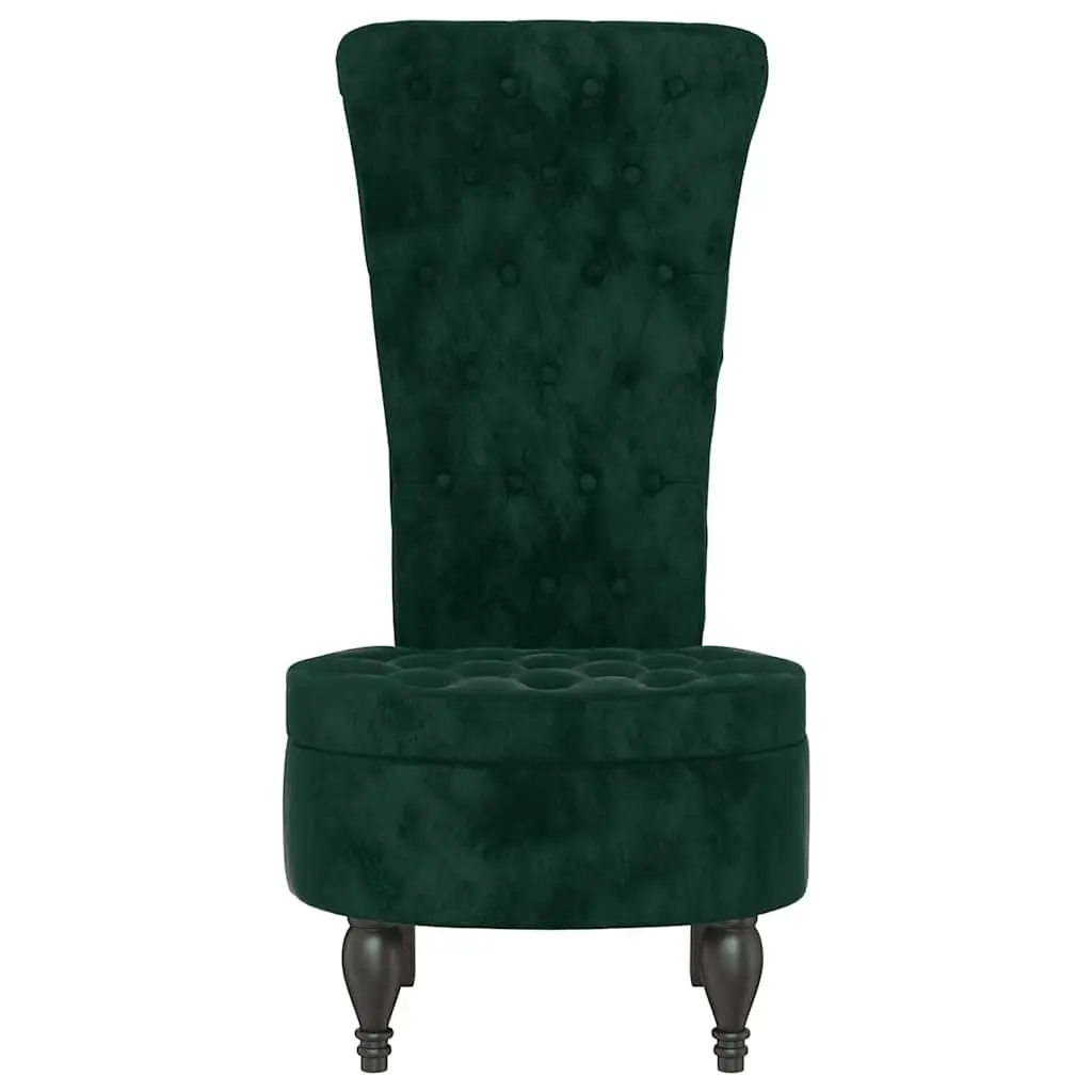 High Back Accent Chair Velvet Dark Green