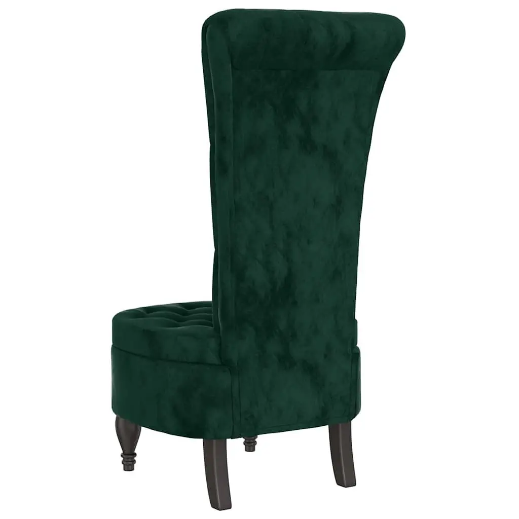 High Back Accent Chair Velvet Dark Green