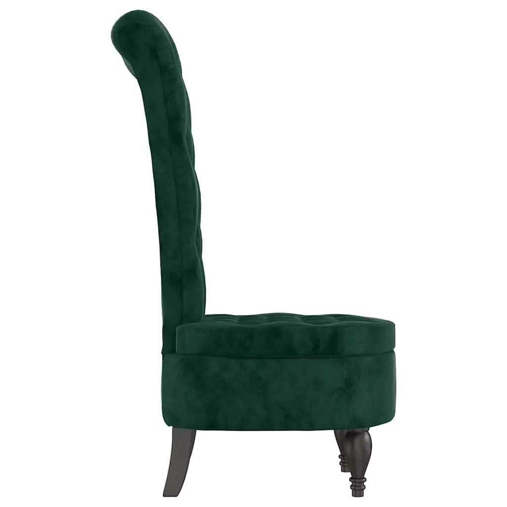 High Back Accent Chair Velvet Dark Green