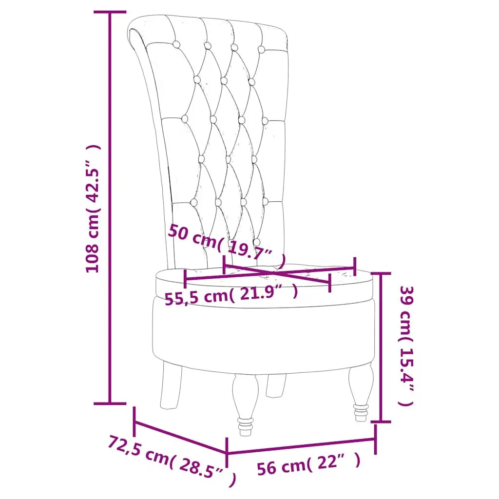 High Back Accent Chair Velvet Dark Green