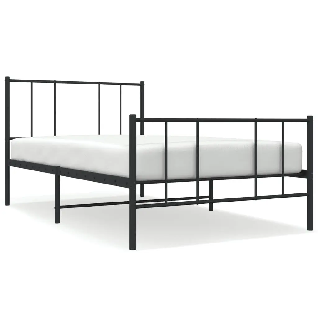 Black Metal Bed Frame for King Single 107x203cm