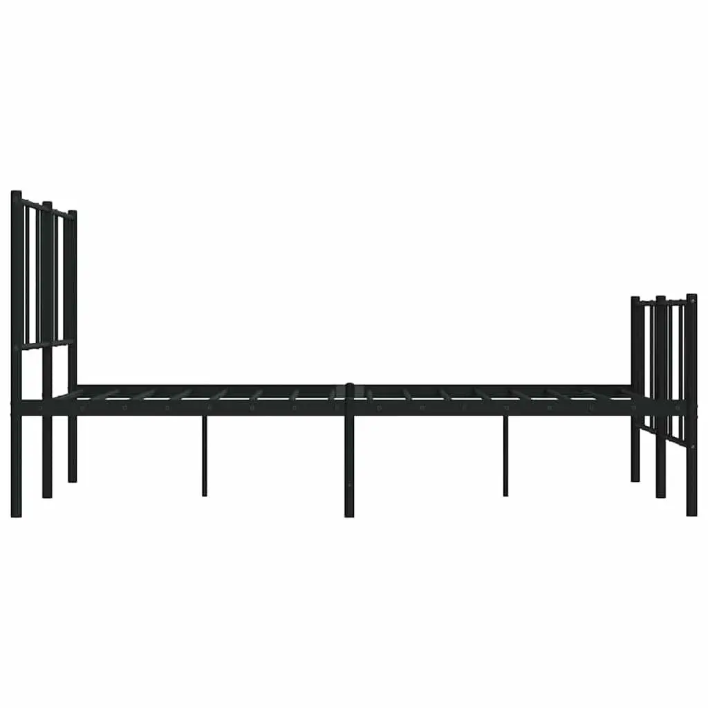 Metal Bed Frame Powder-coated Steel 150x200 cm Black