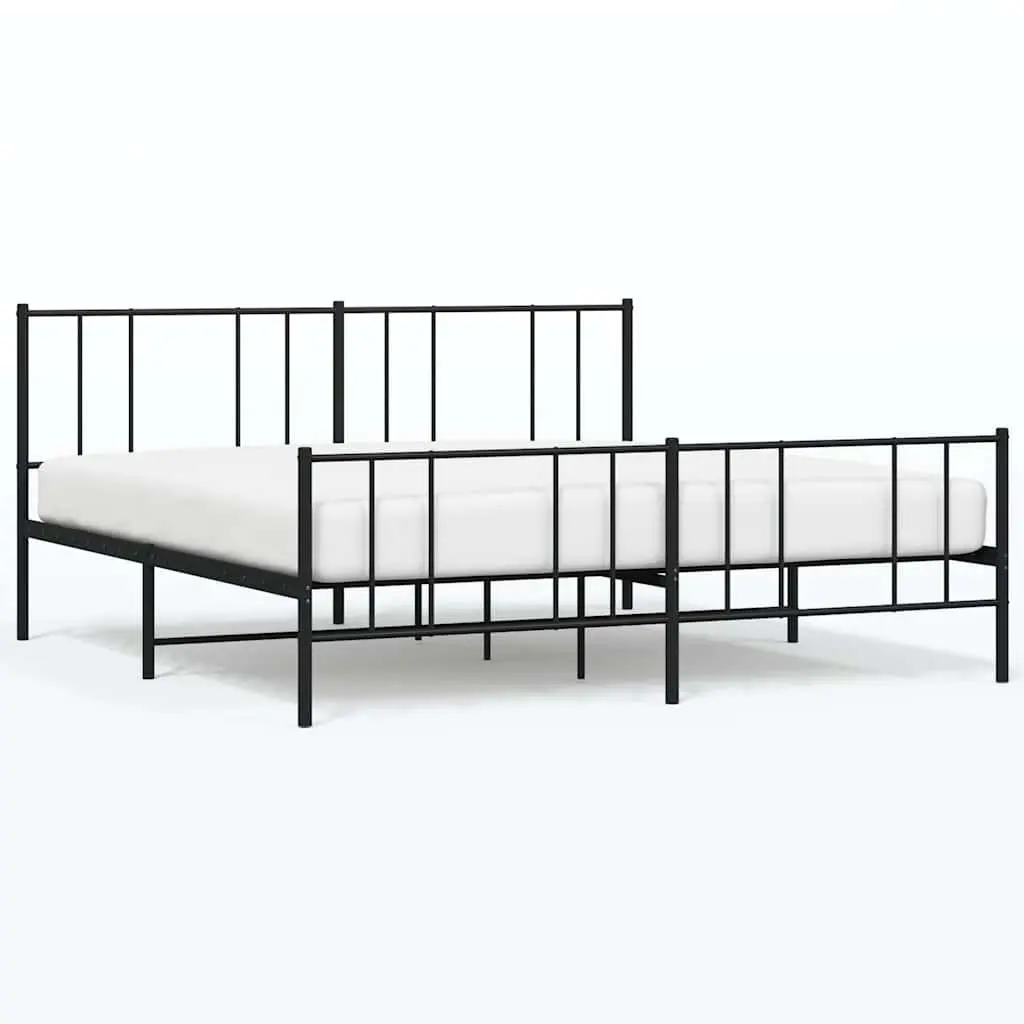 King Size Metal Bed Frame 183x203cm Black