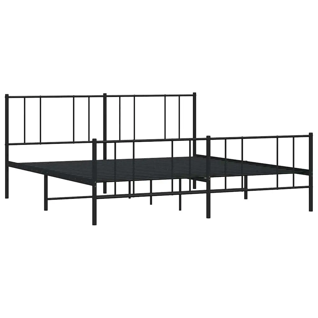 King Size Metal Bed Frame 183x203cm Black