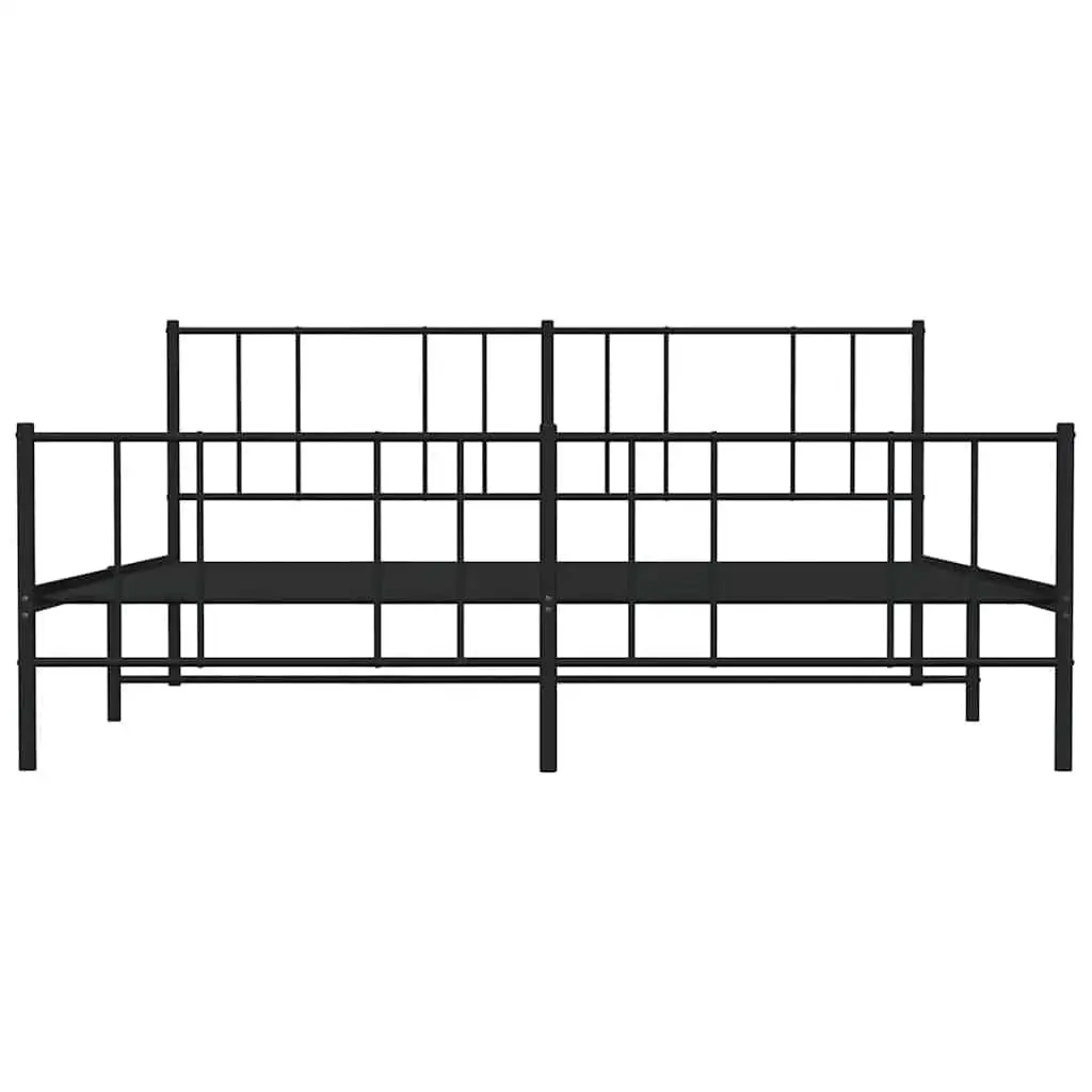 King Size Metal Bed Frame 183x203cm Black