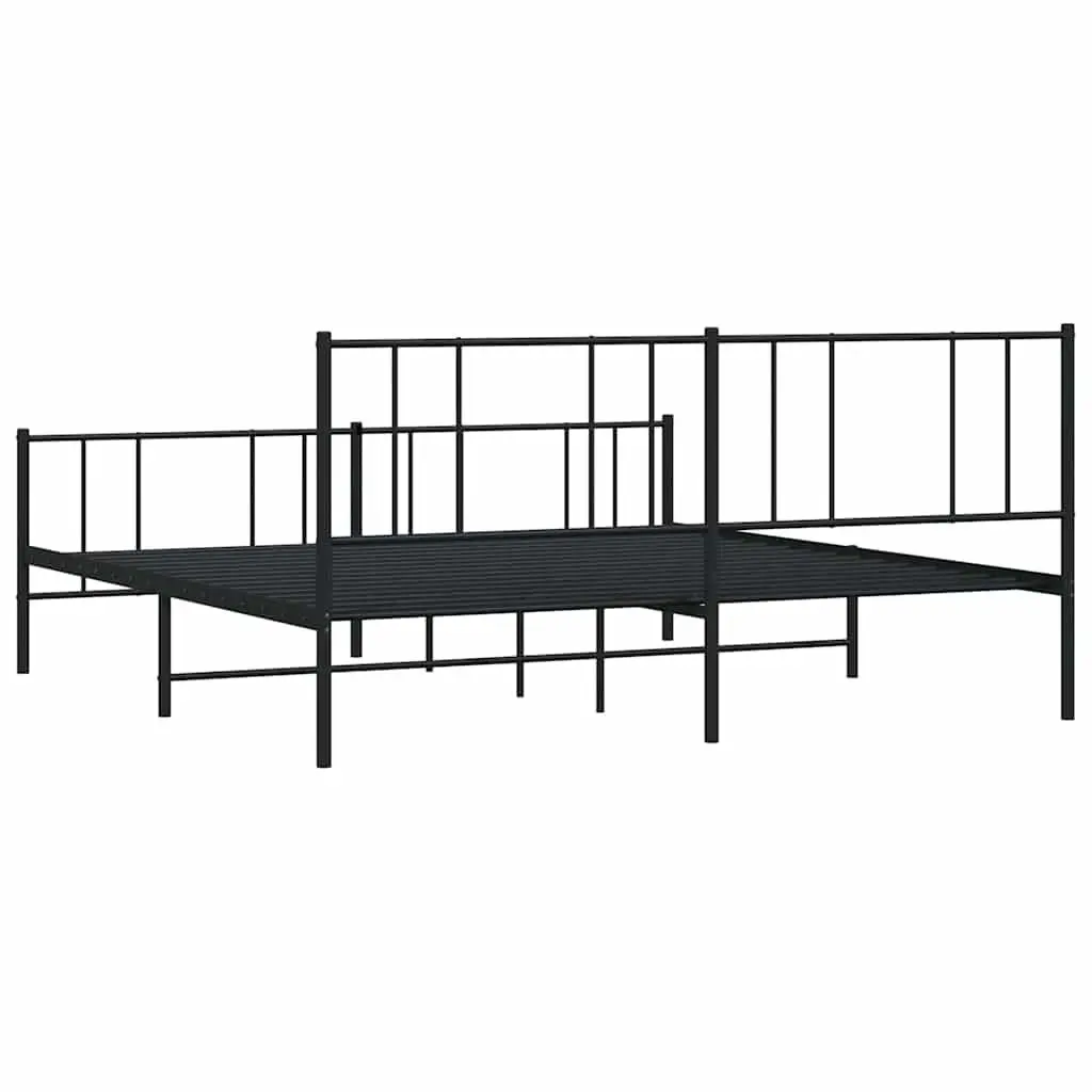 King Size Metal Bed Frame 183x203cm Black