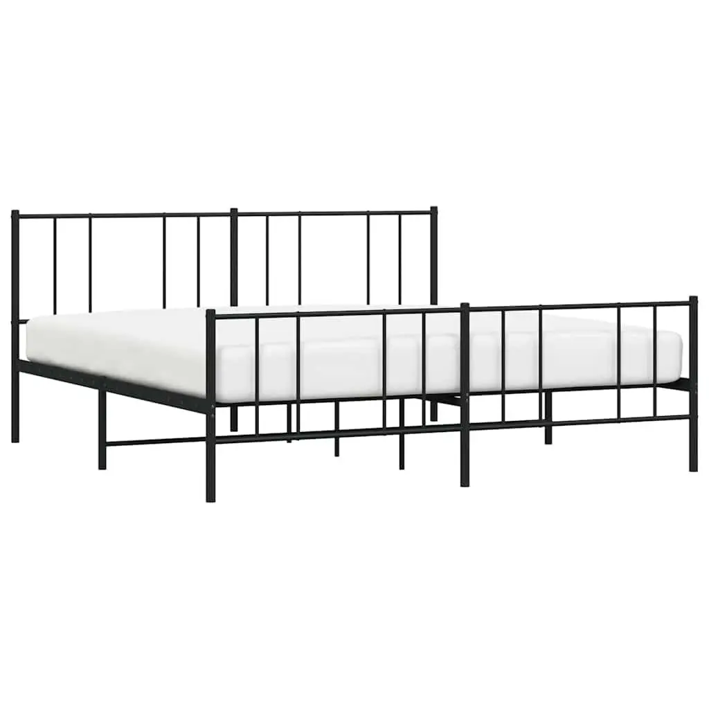 King Size Metal Bed Frame 183x203cm Black