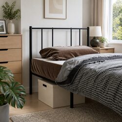 Stylish 90cm Black Metal Headboard for Bed Frames