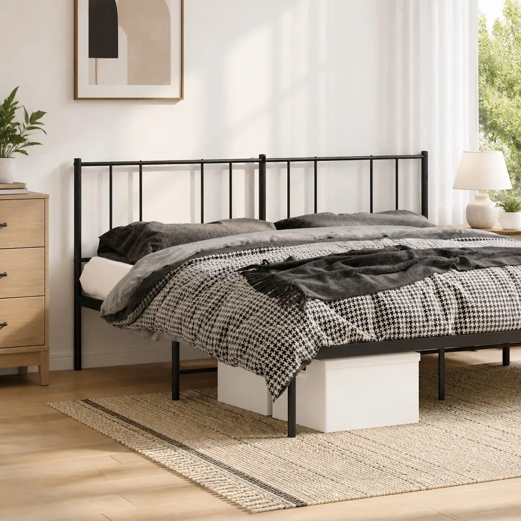 Black Metal Headboard 180cm for Bed Frames