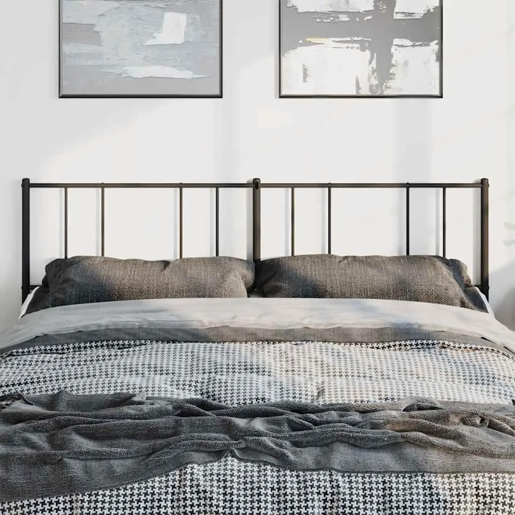 Black Metal Headboard 180cm for Bed Frames