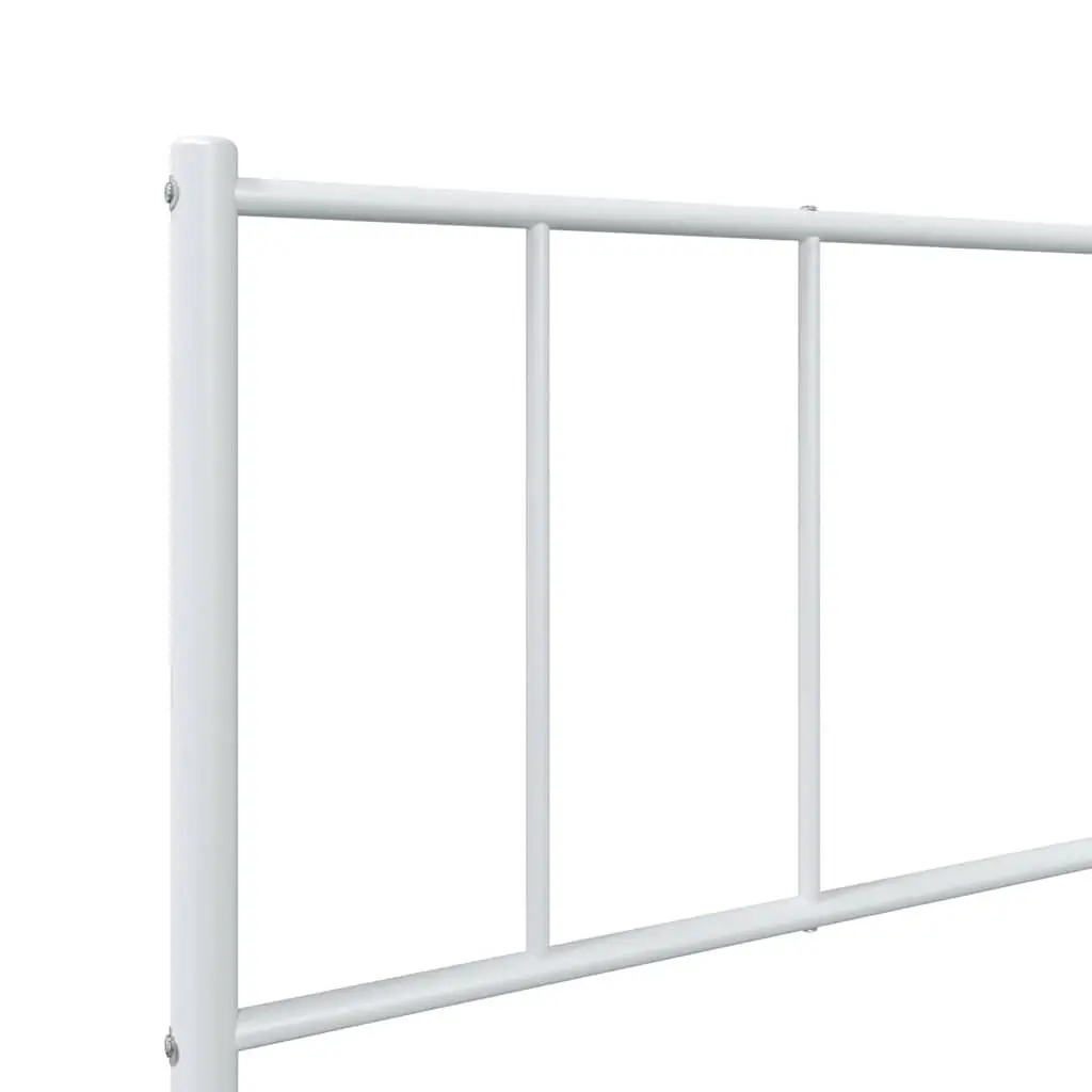 White Metal King Single Bed Frame with Headboard